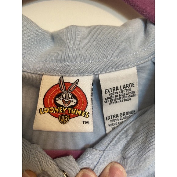 Looney Tunes Tweety Embellishment Embroidered Patches Golf Polo Shirt-Pin Holes - Picture 3 of 10